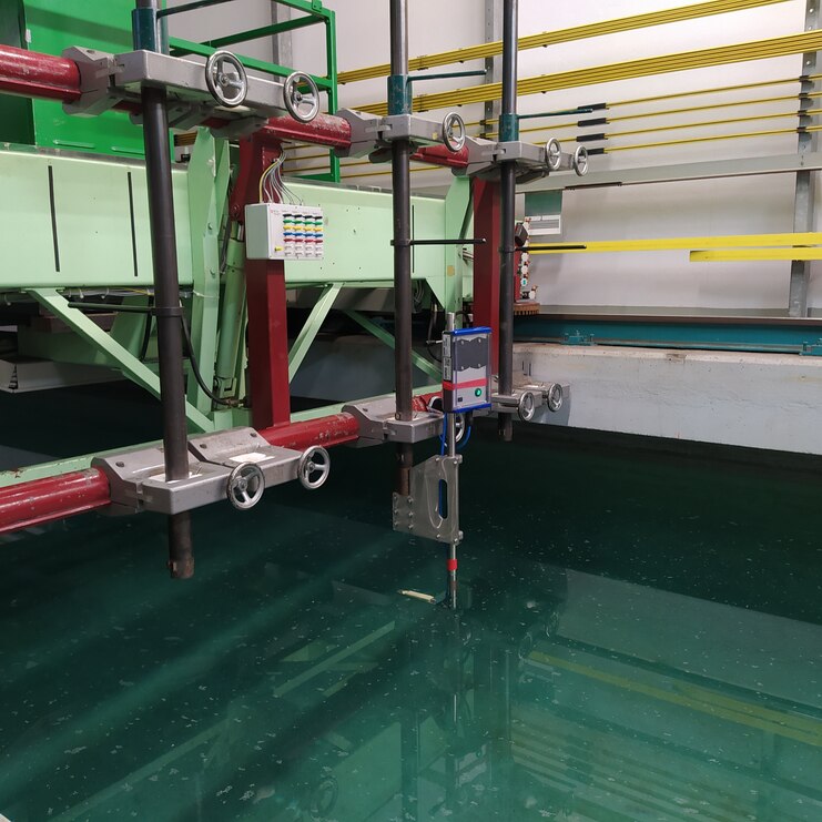 L’installation de test METAS dans le canal d’étalonnage L’installation de test METAS dans le canal d’étalonnage