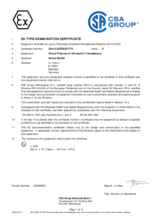 EC type examination certificate P-Series